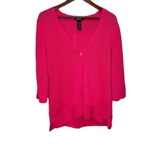 Olsen Linen Cotton Pink Cardigan Sweater Size Medium/Large 12